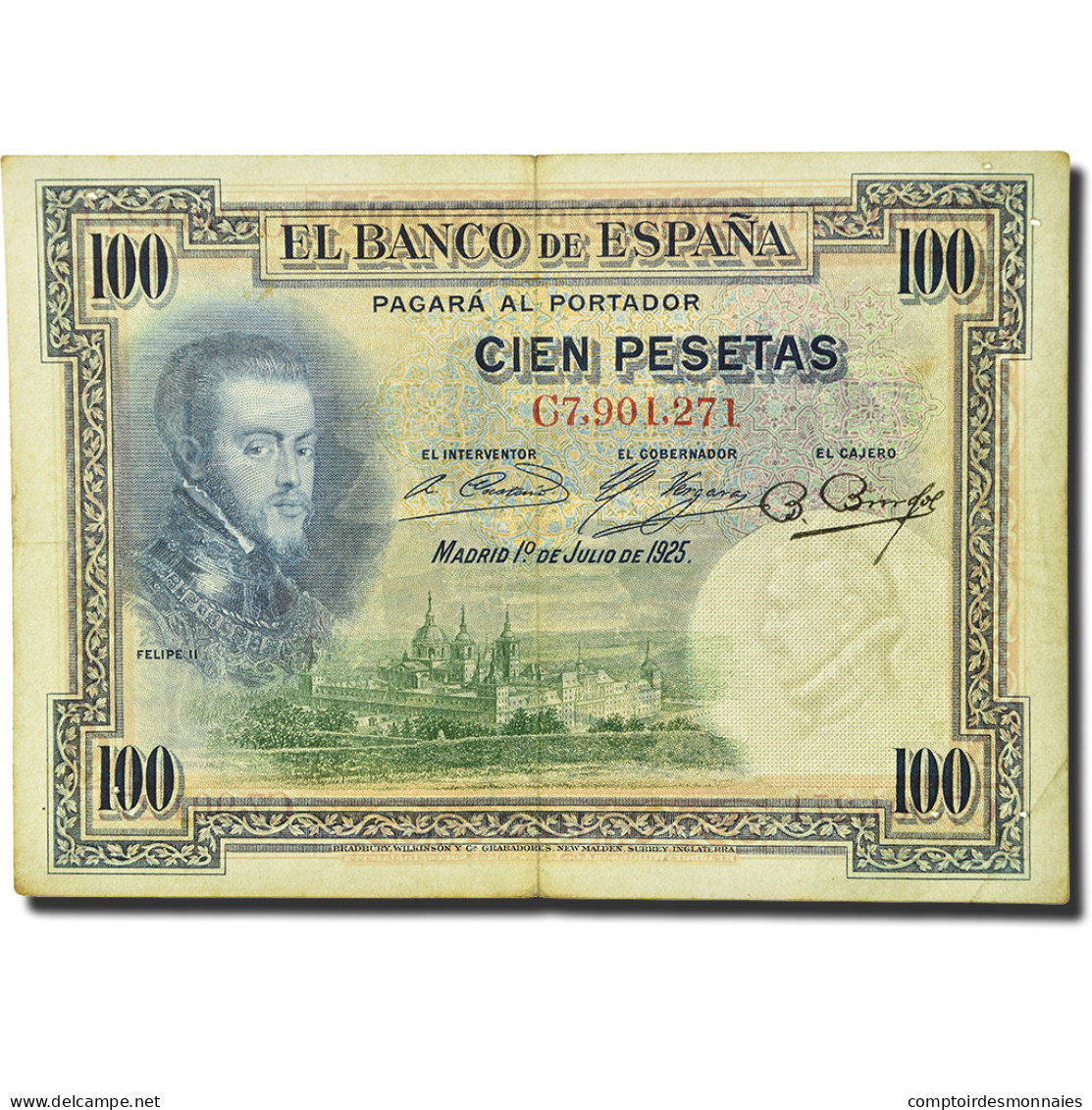 Billet, Espagne, 100 Pesetas, 1925, 1925-07-01, KM:69a, TB+ - 100 Pesetas