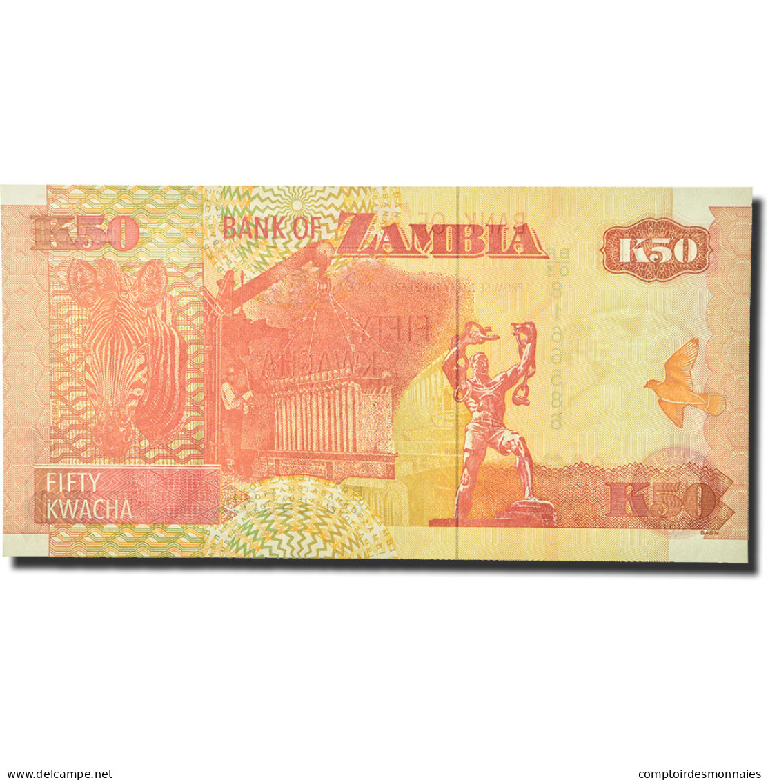 Billet, Zambie, 50 Kwacha, 2003-2007, 2007, KM:37f, SPL+ - Zambie