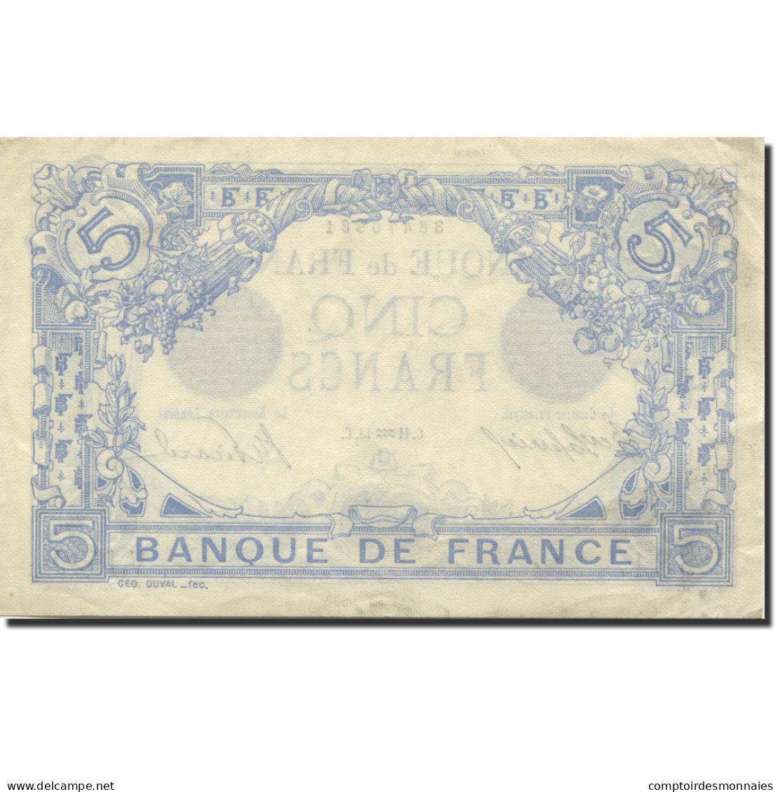 France, 5 Francs, Bleu, 1905, 1913-01-11, SUP, Fayette:2.13, KM:70 - 5 F 1912-1917 ''Bleu''