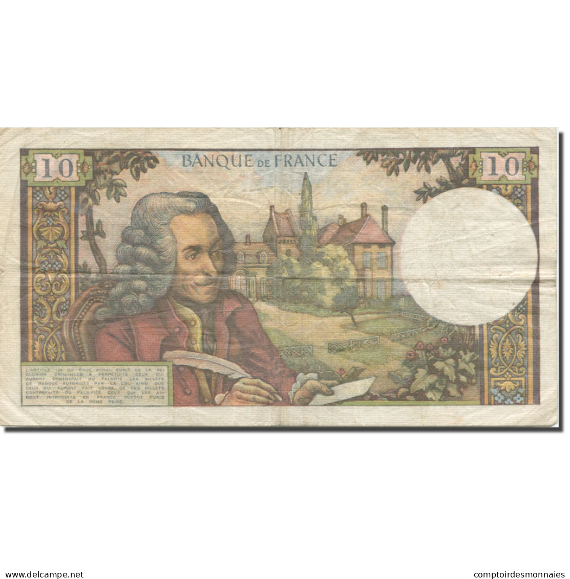 France, 10 Francs, Voltaire, 1963-1973, 1966-01-06, TB, Fayette:62.19, KM:147b - 10 F 1963-1973 ''Voltaire''