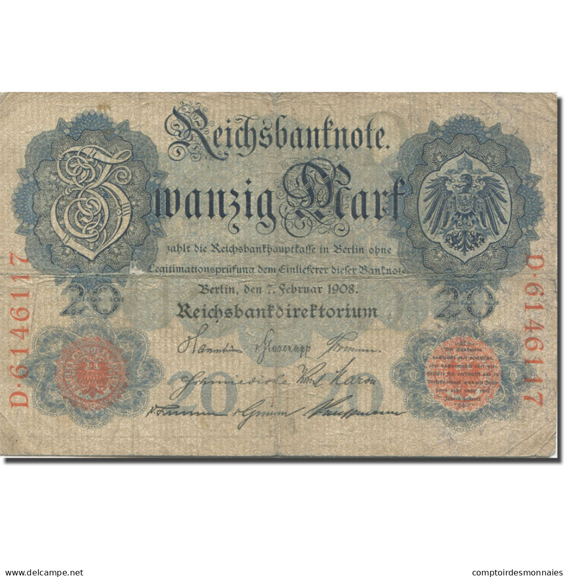 Billet, Allemagne, 20 Mark, 1908, 1908-02-07, KM:31, TTB - 20 Mark