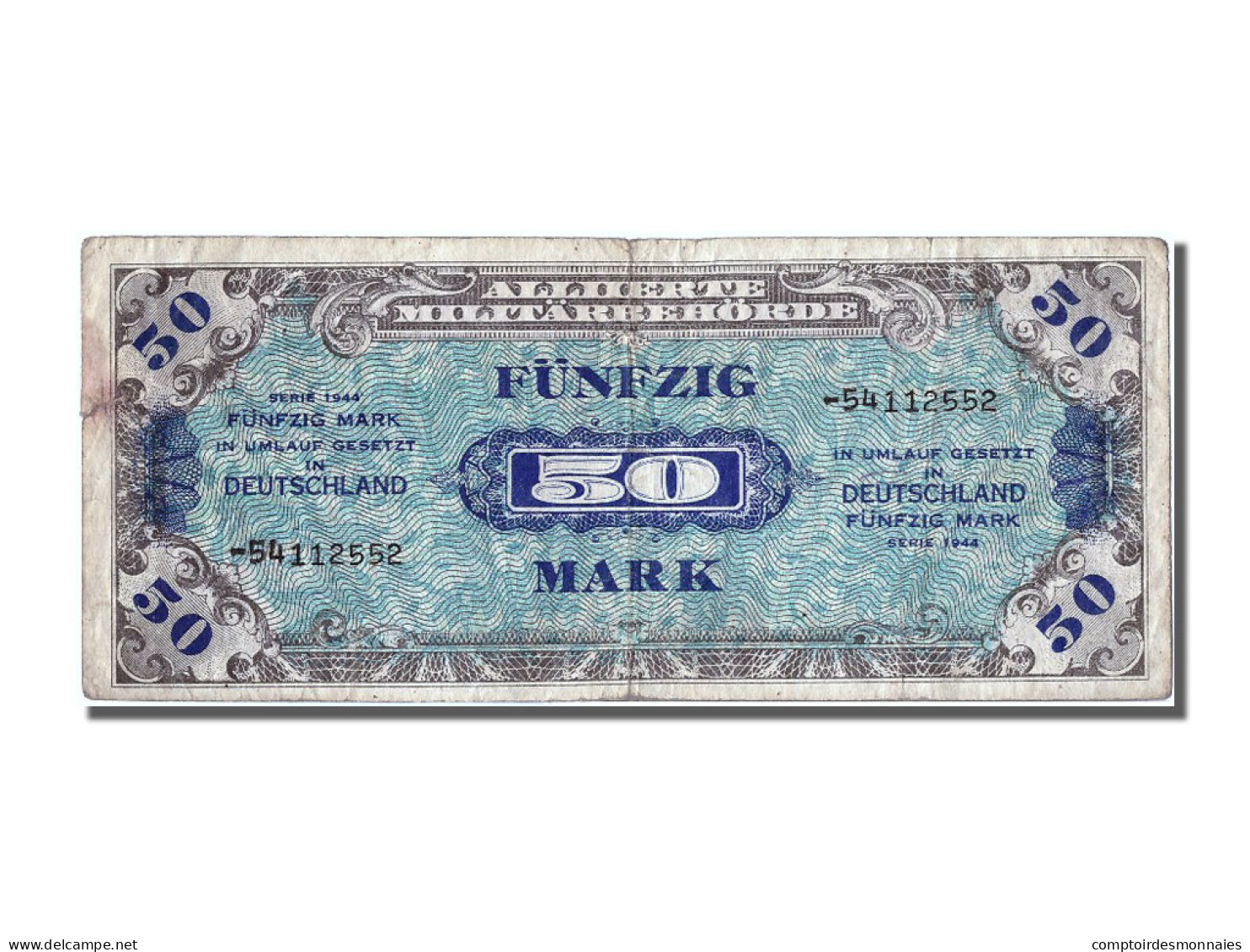 Billet, Allemagne, 50 Mark, 1944, TB - 50 Mark