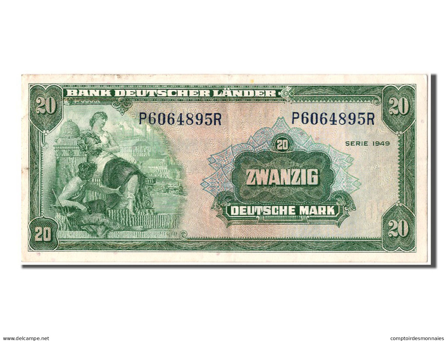 Billet, République Fédérale Allemande, 20 Deutsche Mark, 1949, 1949-08-22 - 20 Deutsche Mark