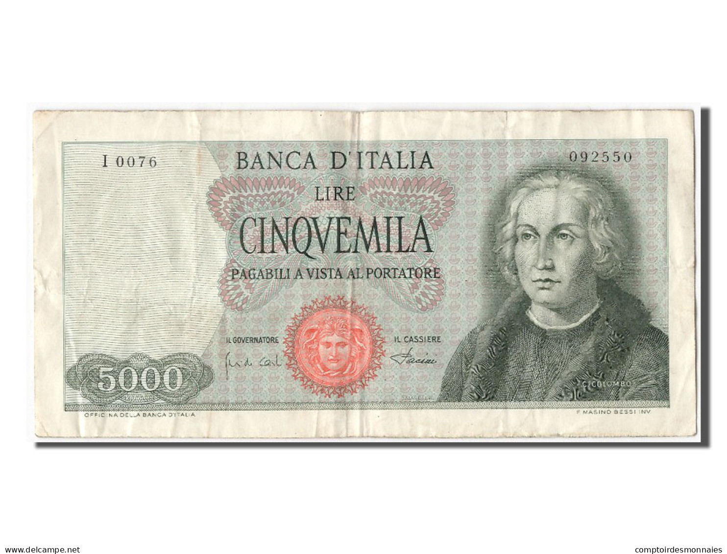 Billet, Italie, 5000 Lire, 1968, 1968-01-04, TTB+ - 5000 Lire
