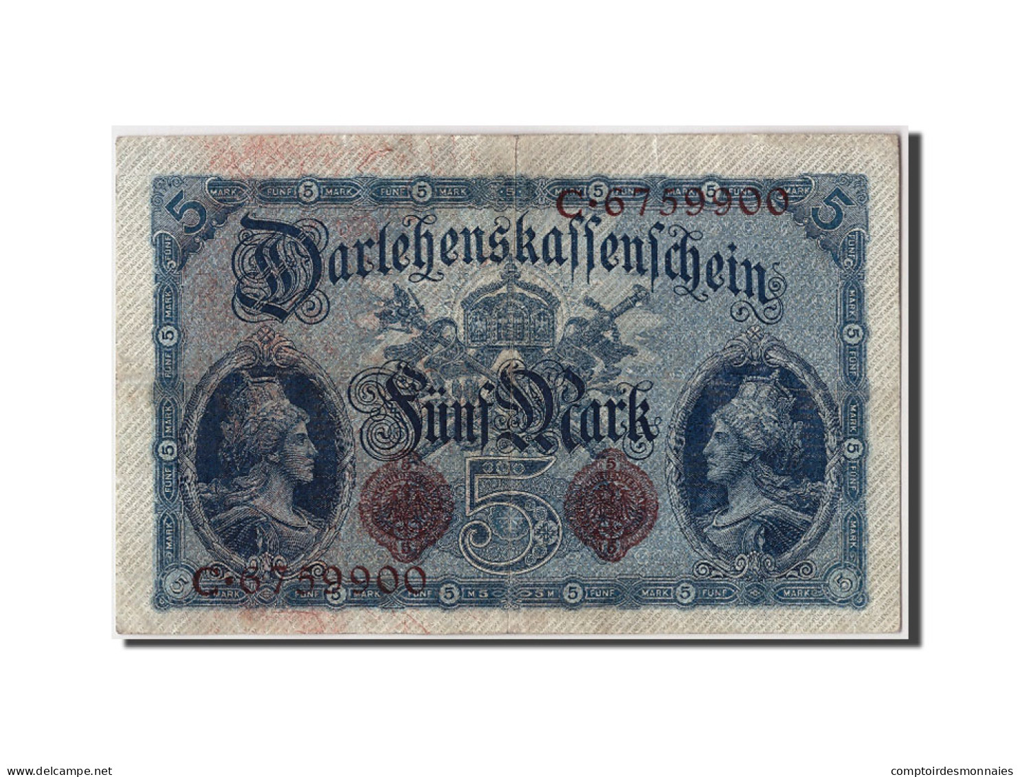 Billet, Allemagne, 5 Mark, 1914, 1914-08-05, TTB - 5 Mark