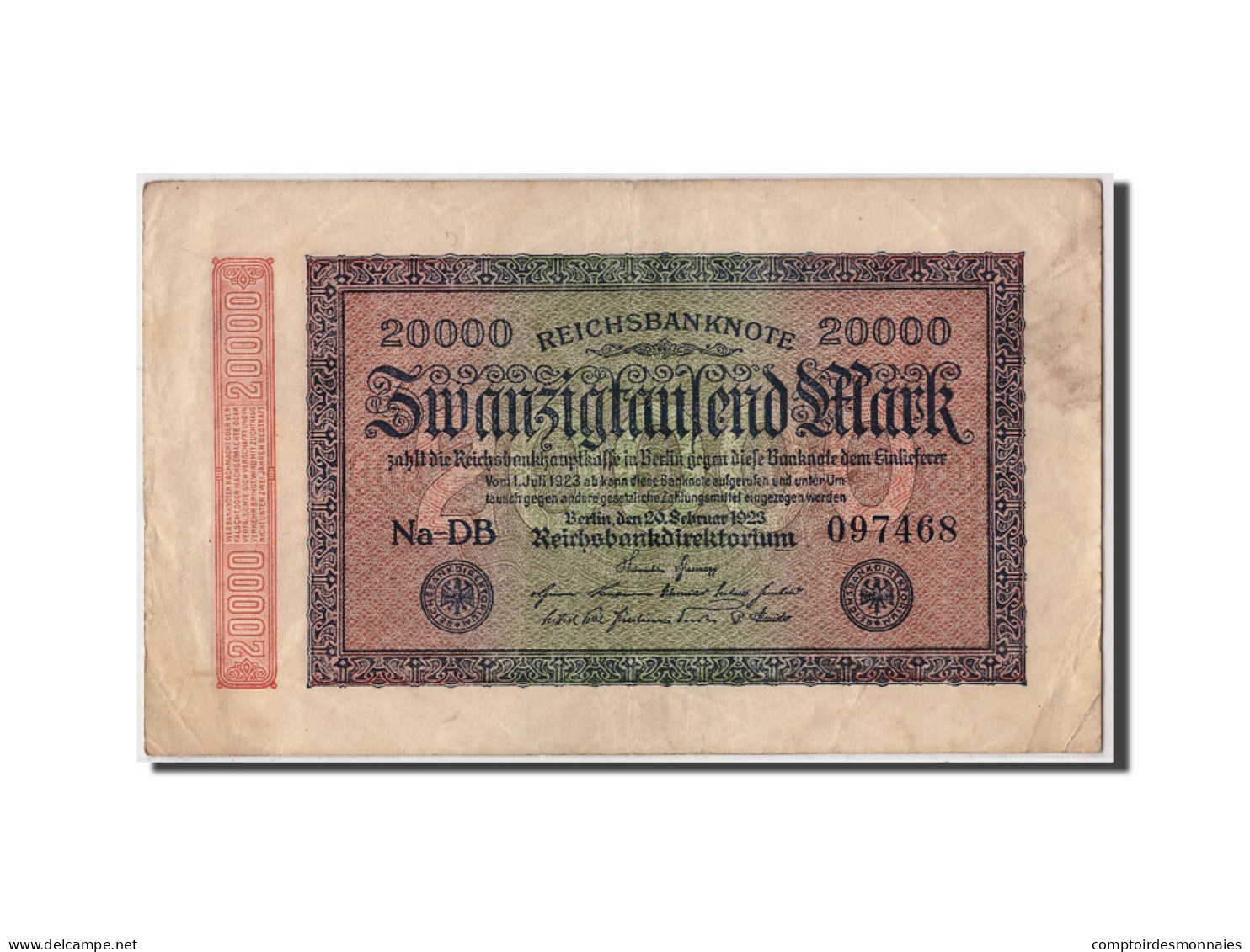 Billet, Allemagne, 20,000 Mark, 1923, 1923-02-20, TB+ - 20.000 Mark