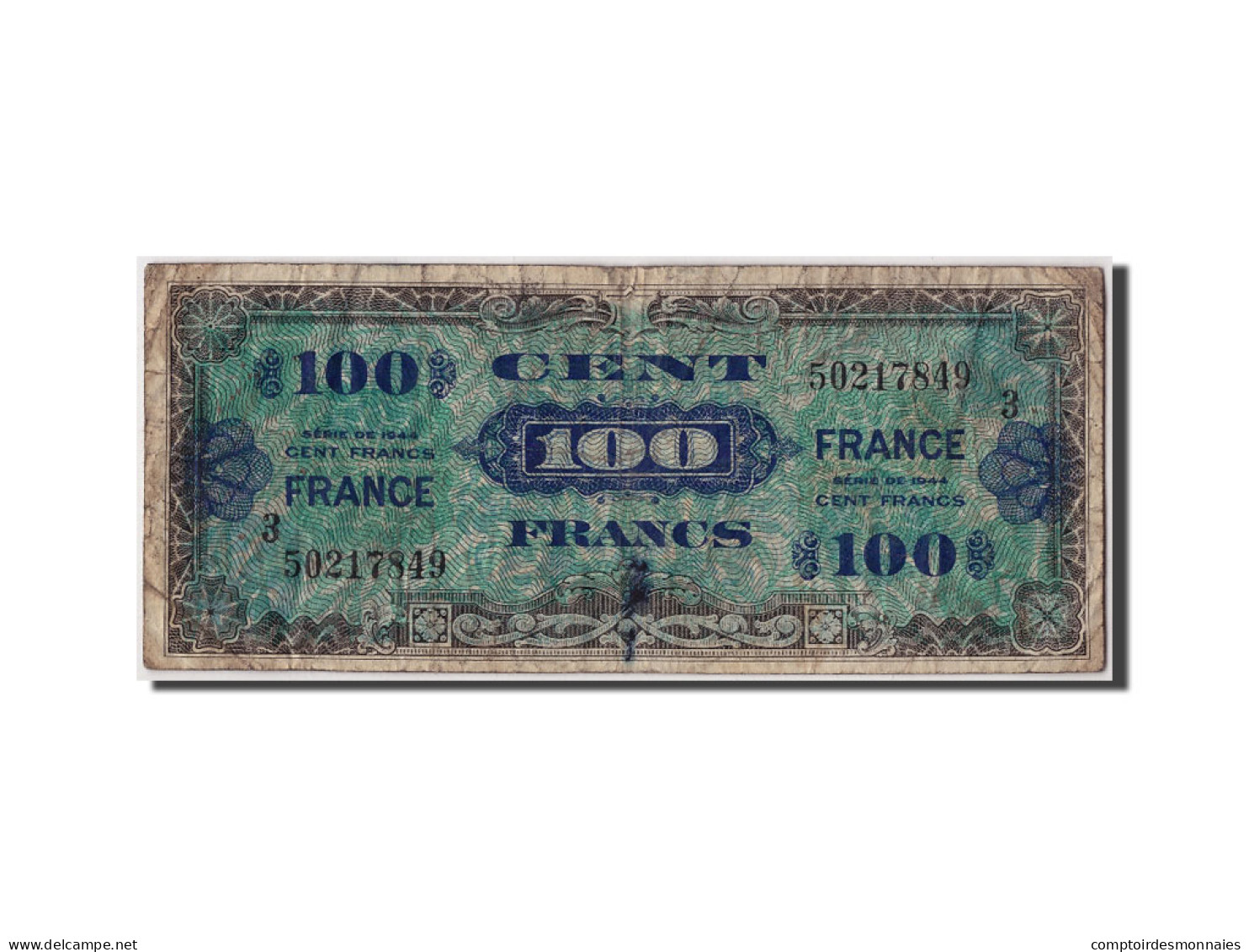 Billet, France, 100 Francs, 1945 Verso France, 1945, B+, Fayette:VF25.3, KM:123c - 1945 Verso France