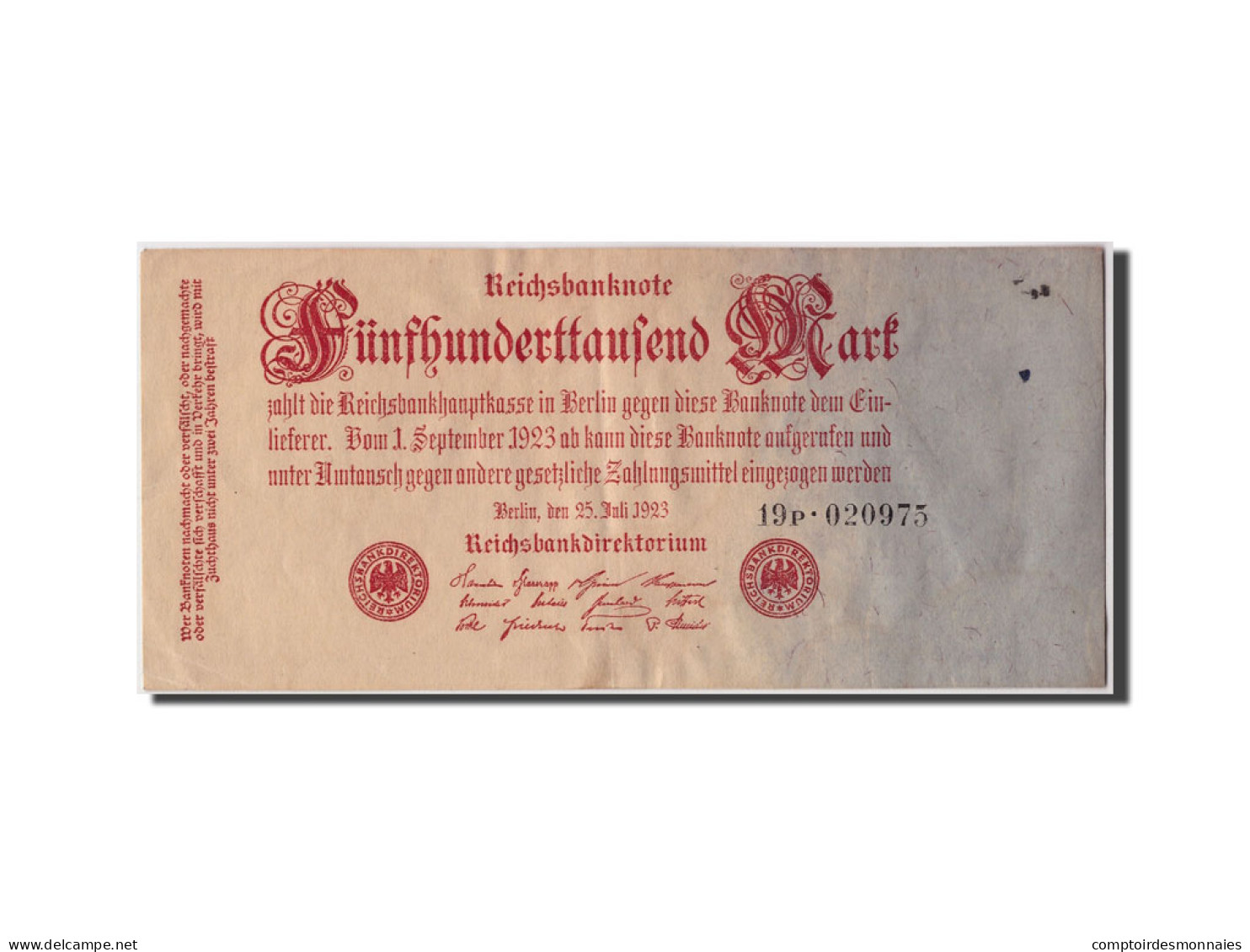 Billet, Allemagne, 500,000 Mark, 1923, 1923-07-25, TB - 500.000 Mark
