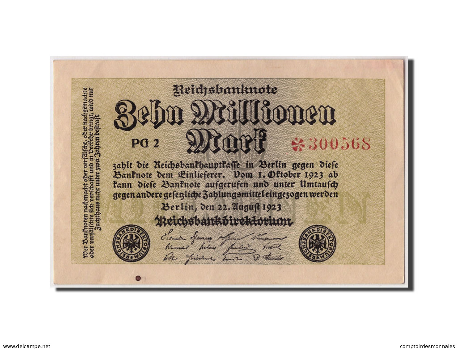 Billet, Allemagne, 10 Millionen Mark, 1923, 1923-08-22, TTB+ - 10 Mio. Mark