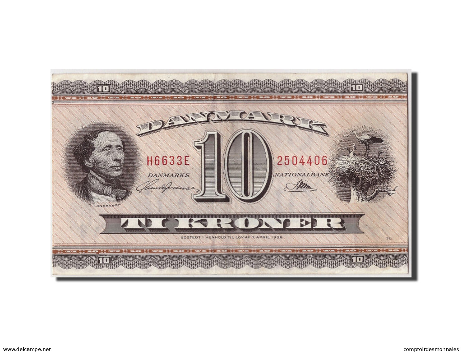 Billet, Danemark, 10 Kroner, 1963, TB+ - Denmark