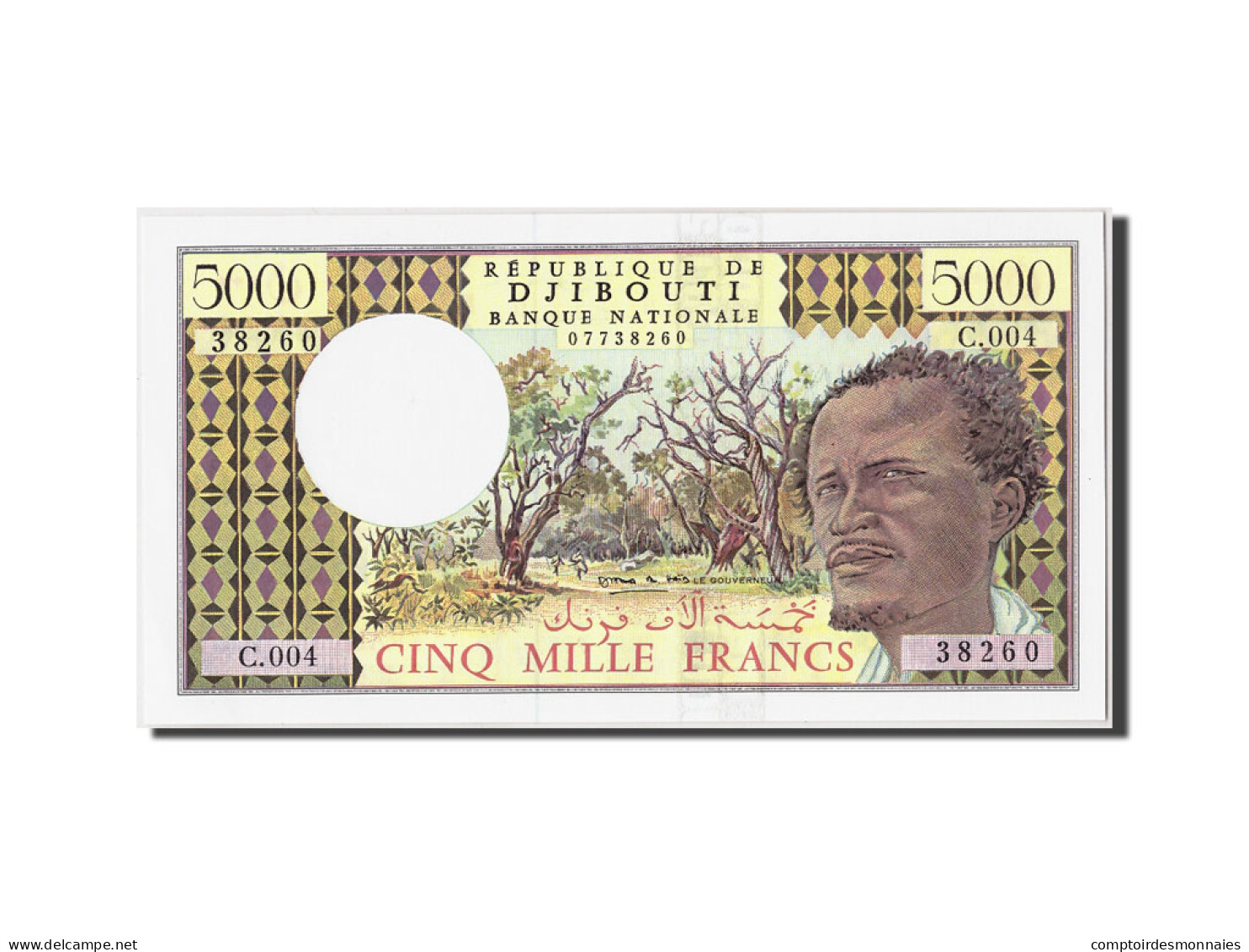 Billet, Djibouti, 5000 Francs, NEUF - Djibouti