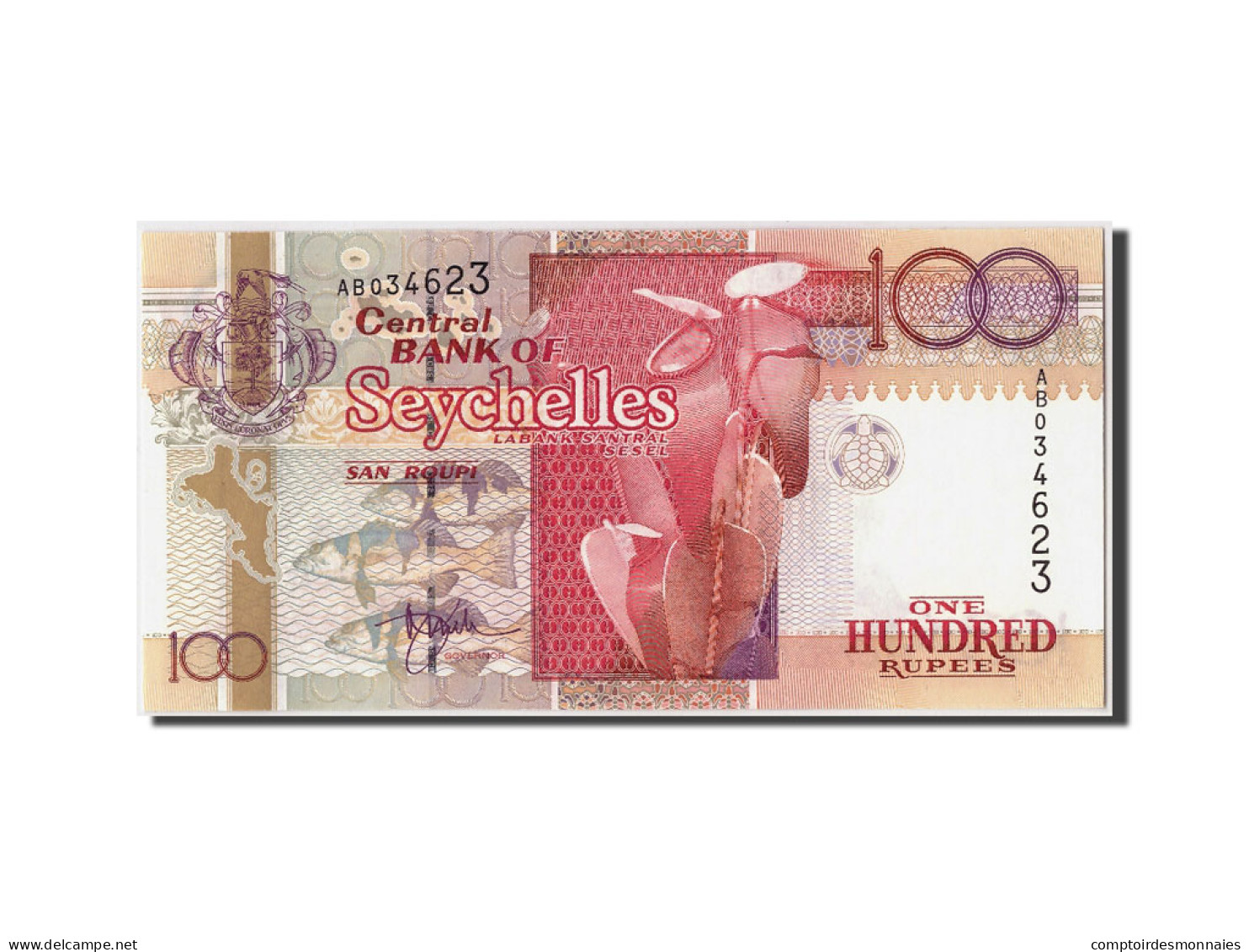 Billet, Seychelles, 100 Rupees, Undated, Undated, KM:39, SPL - Seychellen