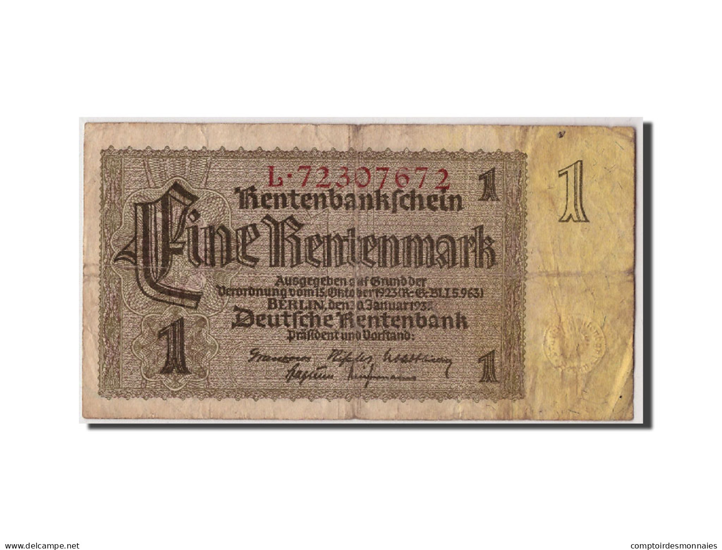 Billet, Allemagne, 1 Rentenmark, 1937, 1937-01-30, KM:173b, B+ - 1 Mark