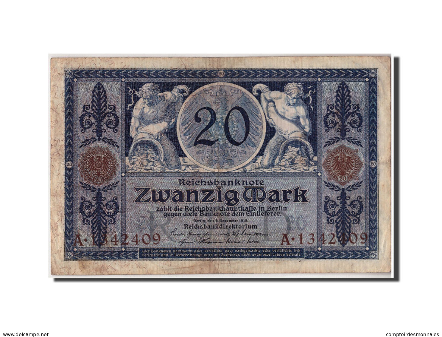 Billet, Allemagne, 20 Mark, 1915, 1915-11-04, KM:63, TB+ - 20 Mark