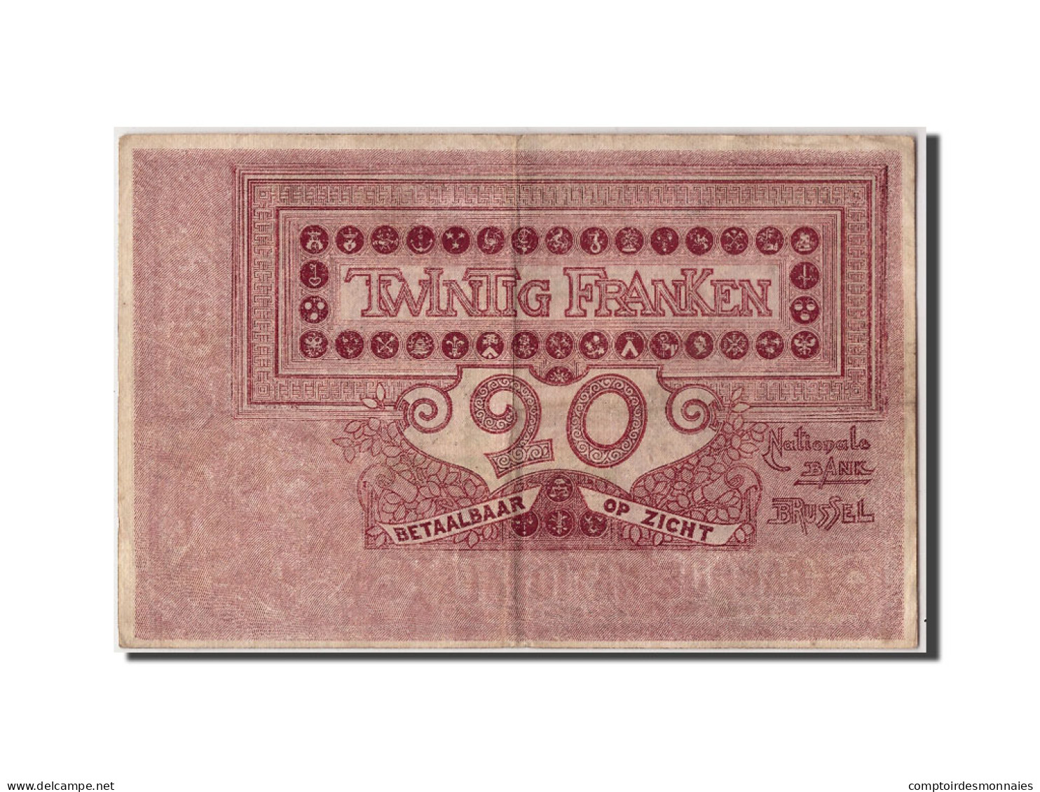 Billet, Belgique, 20 Francs, 1919, 1919-02-28, KM:67, TTB - 5-10-20-25 Frank