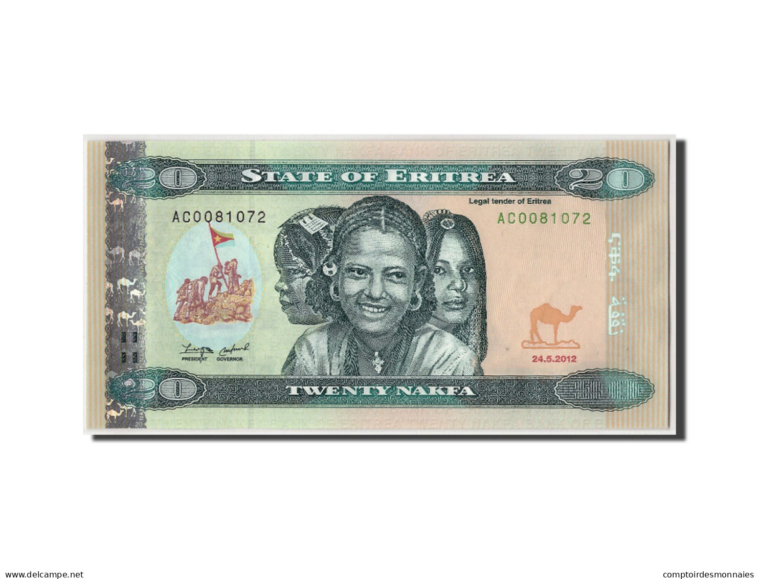 Billet, Eritrea, 20 Nakfa, 2012, 2012-05-24, KM:New, NEUF - Erythrée