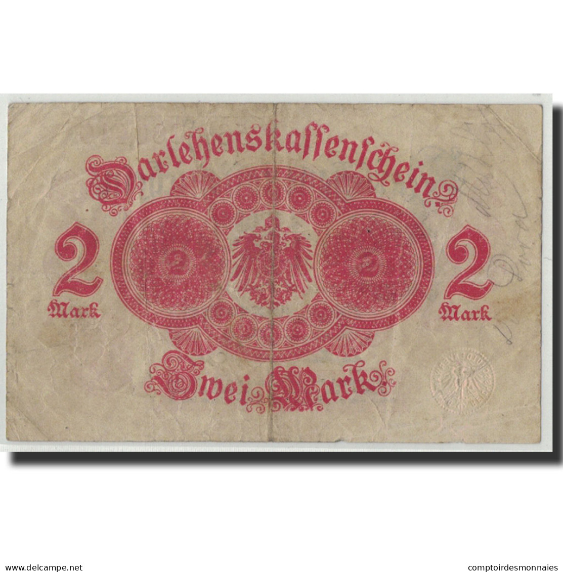 Allemagne, 2 Mark, 1914, KM:53, 1914-08-12, B+ - Administration De La Dette