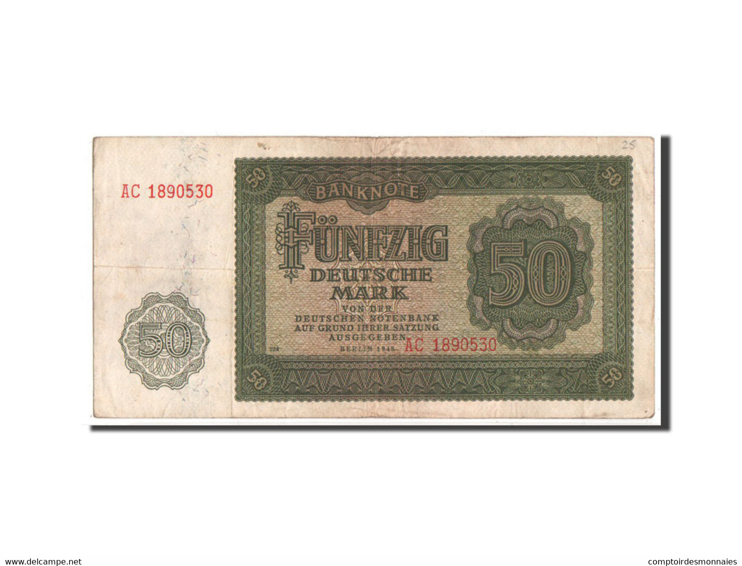 Billet, République Démocratique Allemande, 50 Deutsche Mark, 1948, TTB - 50 Deutsche Mark