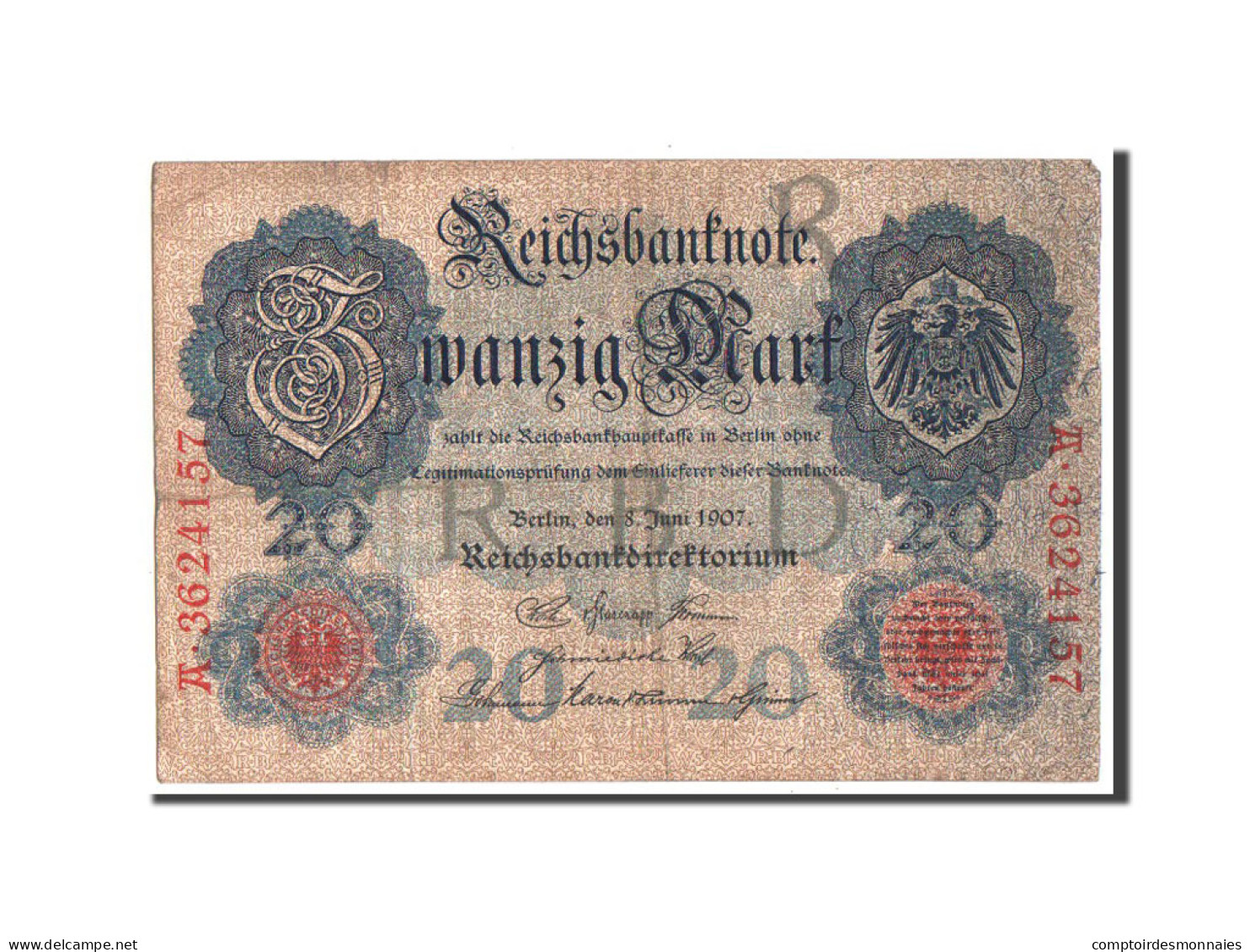 Billet, Allemagne, 20 Mark, 1907, TB - 20 Mark