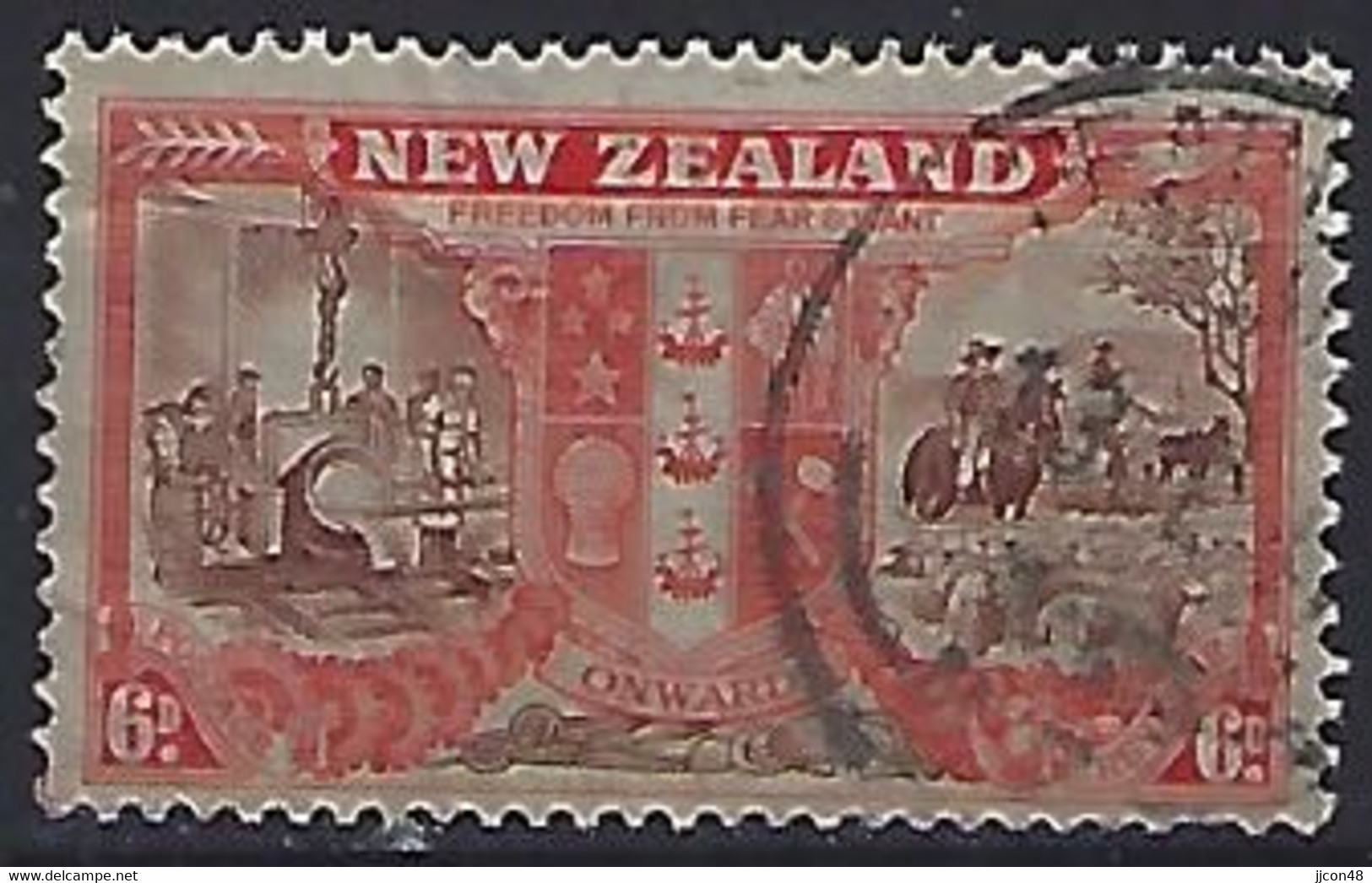 New Zealand 1946  Peace  6d  (o) SG.674 - Usati