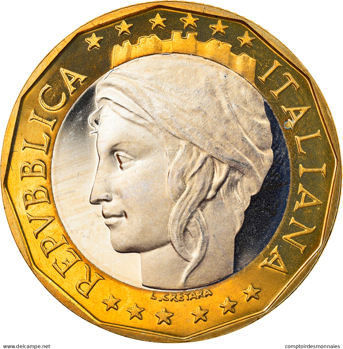 Monnaie, Italie, 1000 Lire, 2001, Rome, Proof, FDC, Bi-Metallic, KM:194 - 1 000 Lire