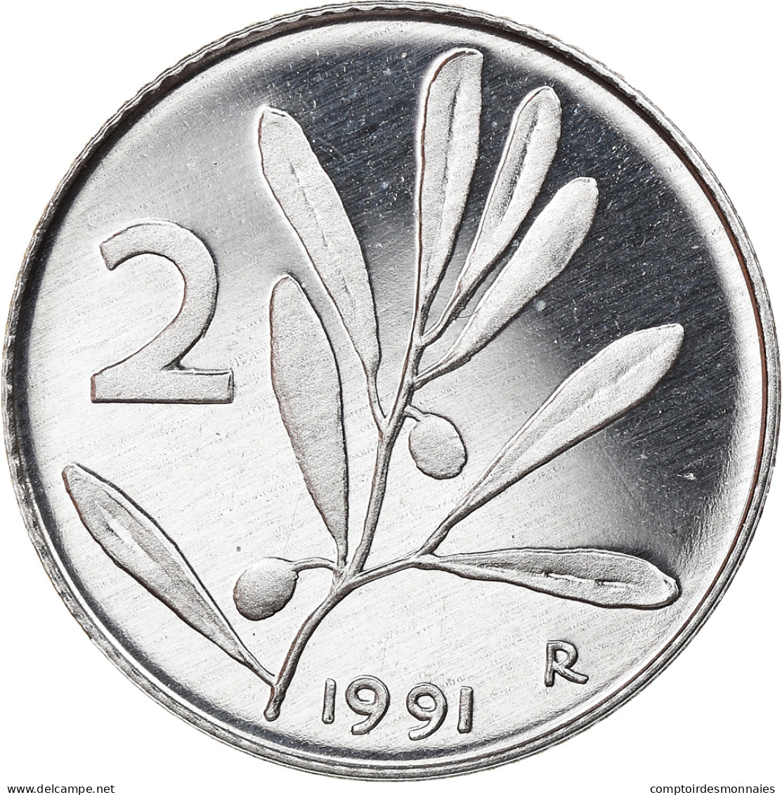 Monnaie, Italie, 2 Lire, 1991, Rome, Proof, FDC, Aluminium, KM:94 - 2 Liras