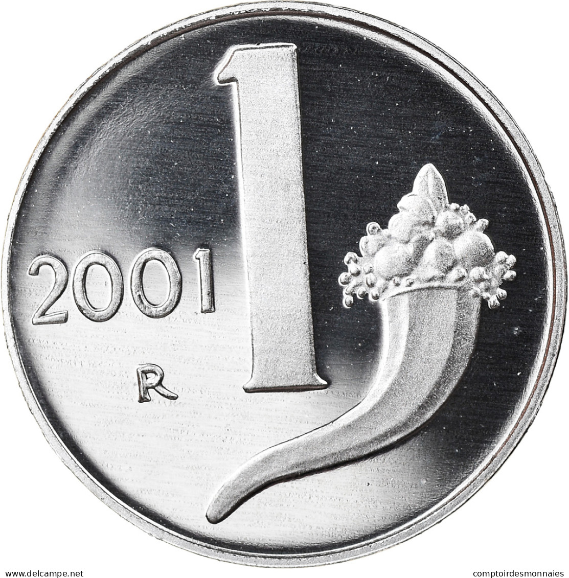 Monnaie, Italie, Lira, 2001, Rome, Proof, FDC, Aluminium, KM:91 - 1 Lira