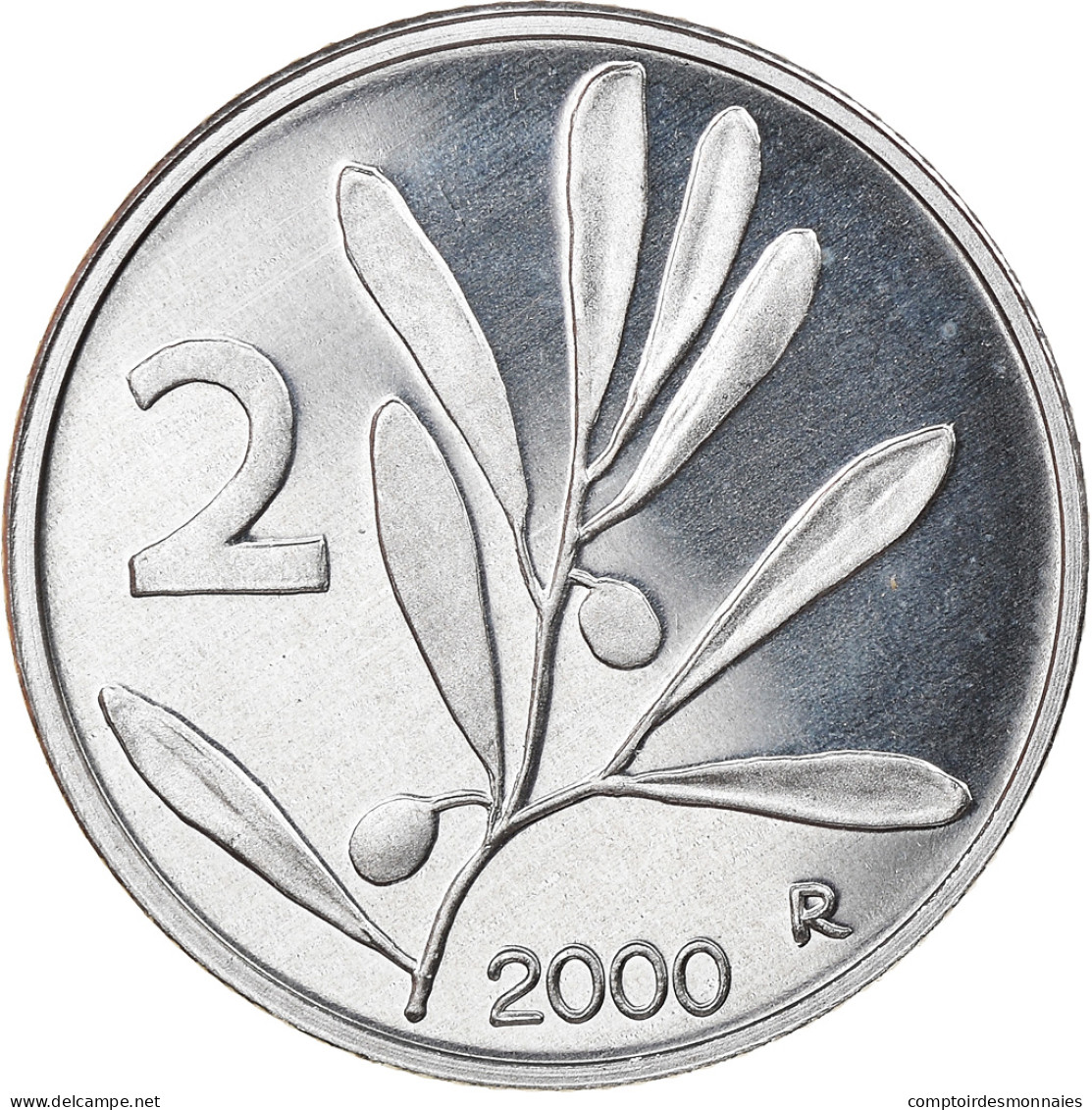 Monnaie, Italie, 2 Lire, 2000, Rome, Proof, FDC, Aluminium, KM:94 - 2 Lire