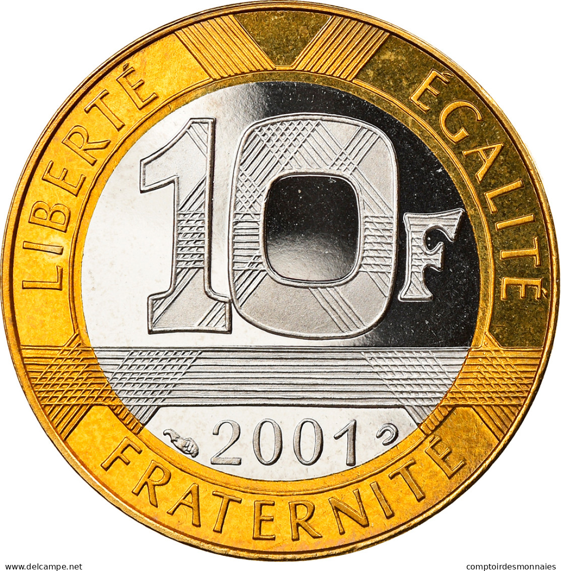 Monnaie, France, Génie, 10 Francs, 2001, Proof, FDC, Aluminum-Bronze, KM:964.2 - Prova