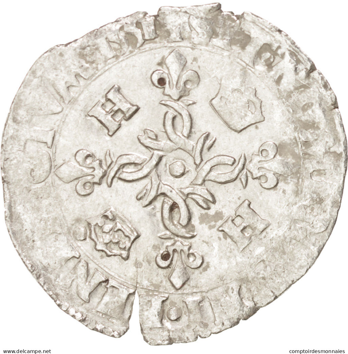 Monnaie, France, Douzain Aux Croissants, 1551, Rouen, TTB, Billon, Duplessy:997 - 1547-1559 Heinrich II.