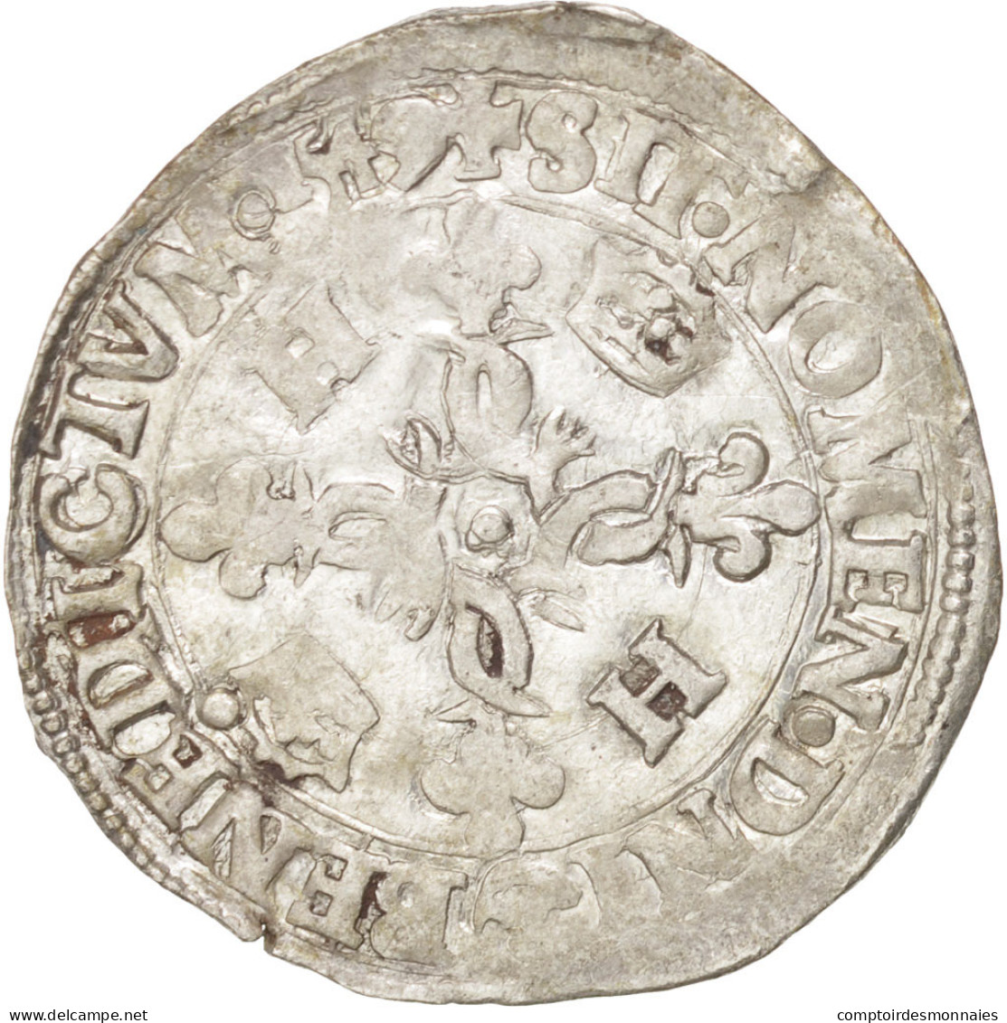 Monnaie, France, Douzain Aux Croissants, 1549, Rouen, TTB, Billon, Duplessy:997 - 1547-1559 Henry II