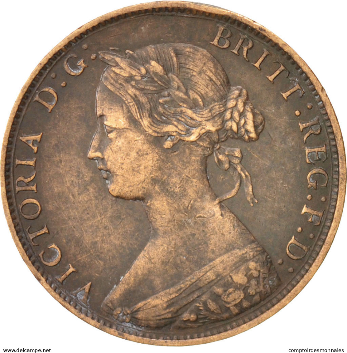Monnaie, Grande-Bretagne, Victoria, 1/2 Penny, 1861, SUP, Bronze, KM:748.2 - Autres & Non Classés