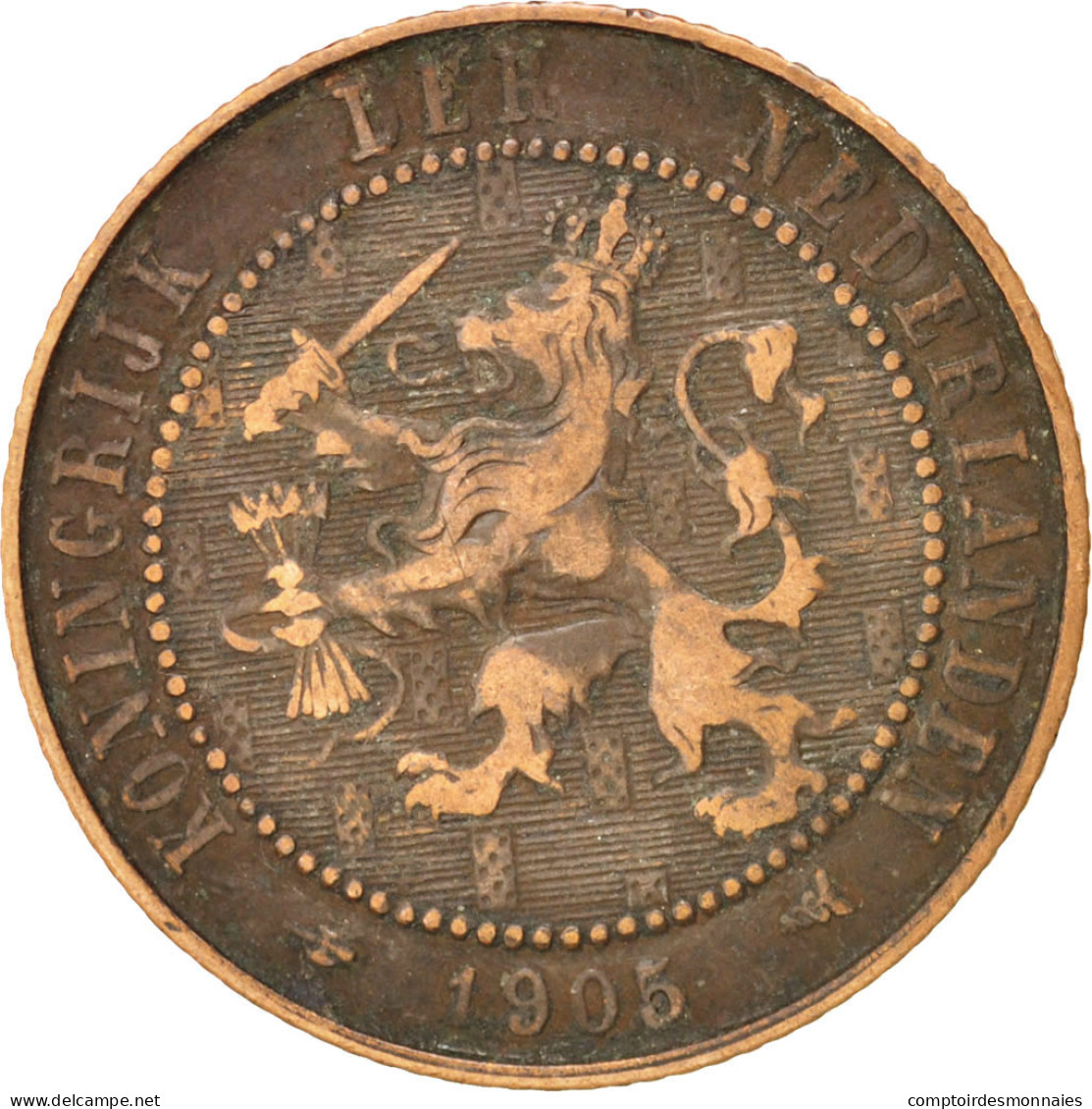 Monnaie, Pays-Bas, Wilhelmina I, 2-1/2 Cent, 1905, TTB, Bronze, KM:134 - 2 1/2 Gulden