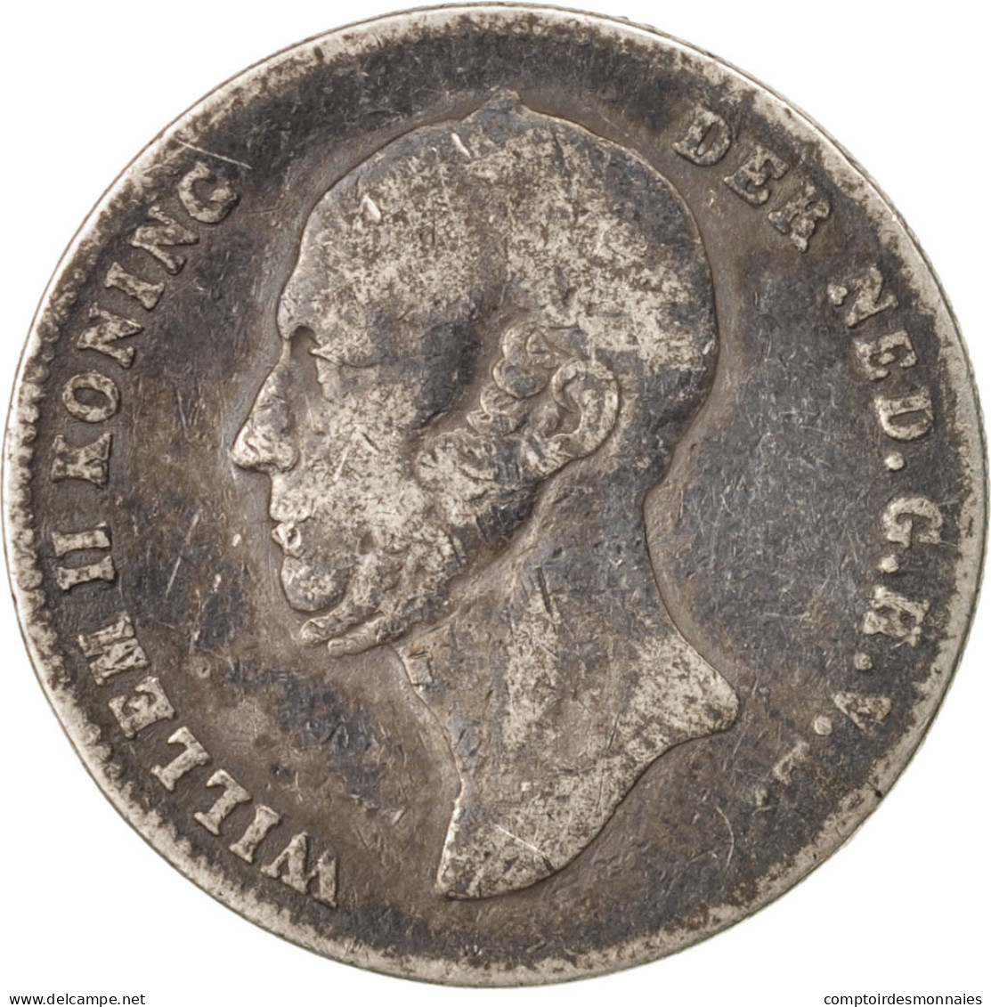 Monnaie, Pays-Bas, William II, 1/2 Gulden, 1848, TB, Argent, KM:73.1 - Gold- & Silbermünzen