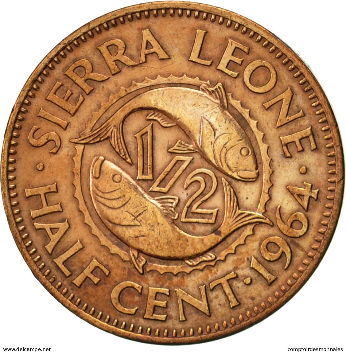 Monnaie, Sierra Leone, 1/2 Cent, 1964, British Royal Mint, TTB+, Bronze, KM:16 - Sierra Leone