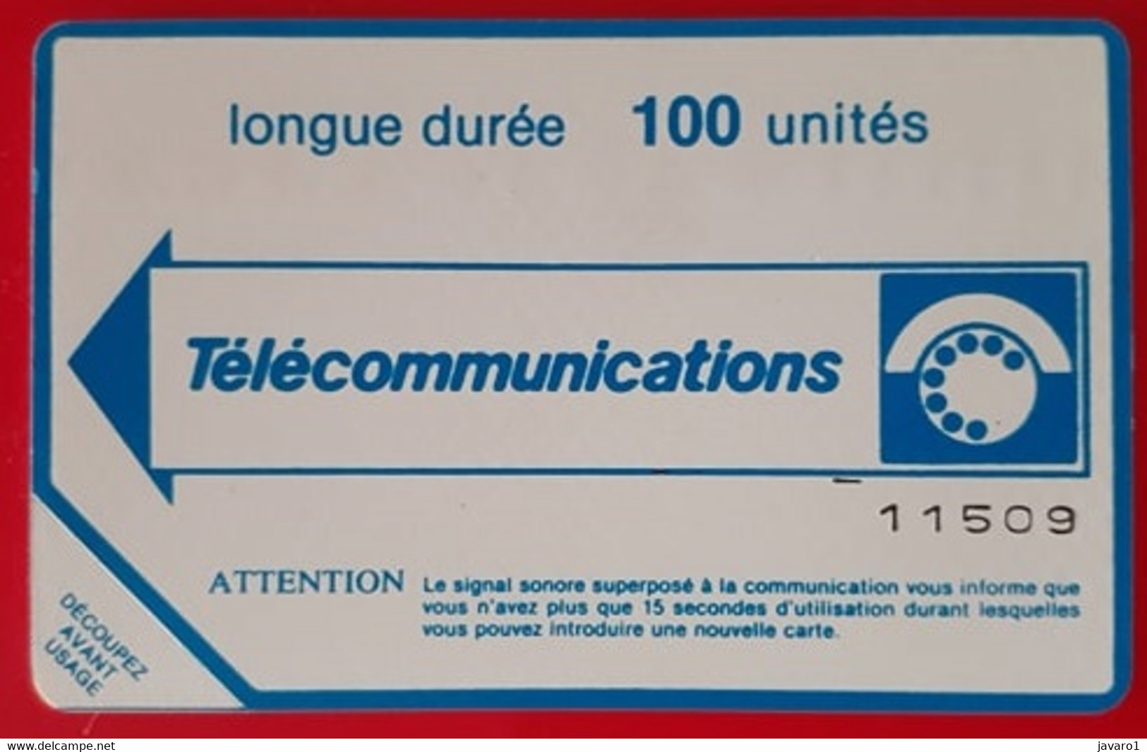 FRANCE : A06 100 U Blue Black Control MINT - Schede Telefoniche Olografiche