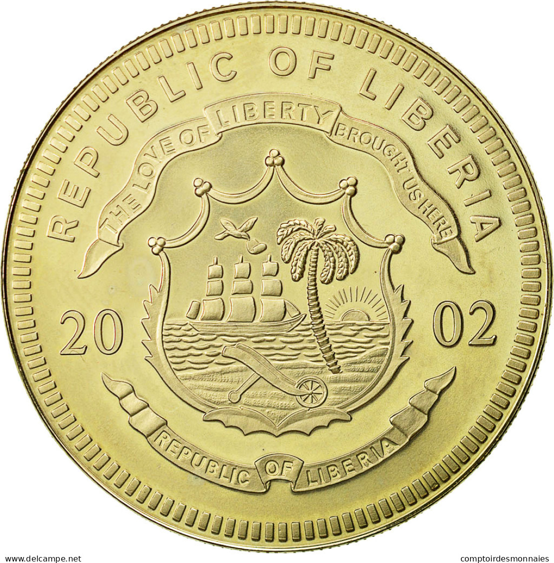 Monnaie, Liberia, 5 Dollars, 2002, FDC, Copper-nickel - Liberia