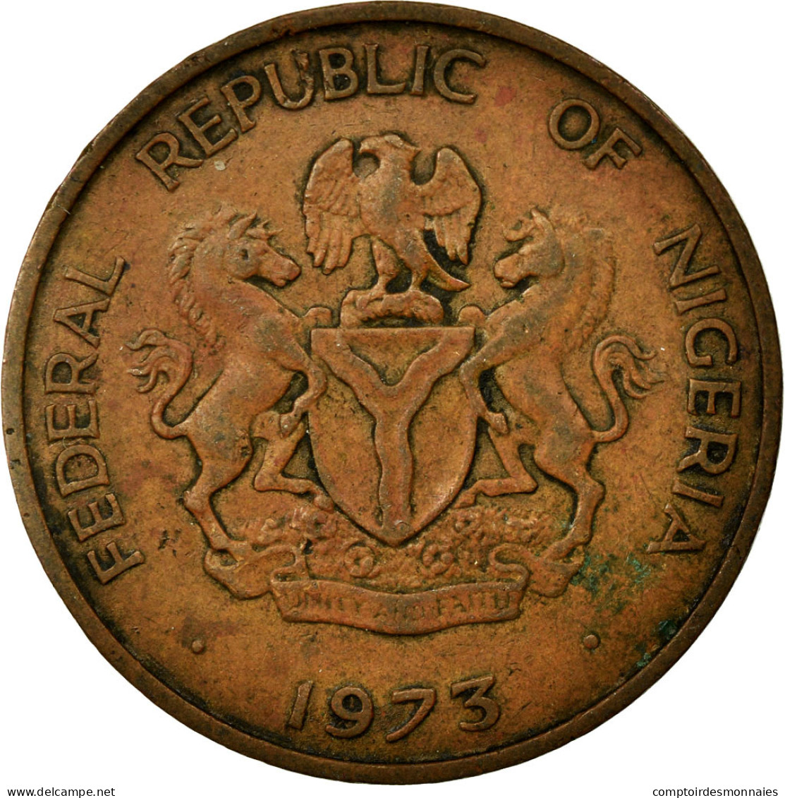 Monnaie, Nigéria, Elizabeth II, Kobo, 1973, TB, Bronze, KM:8.1 - Nigeria