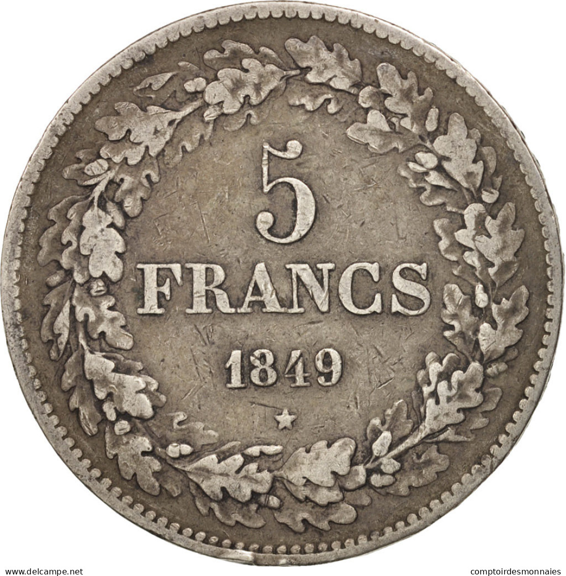 Monnaie, Belgique, Leopold I, 5 Francs, 5 Frank, 1849, TB+, Argent, KM:3.2 - 5 Francs