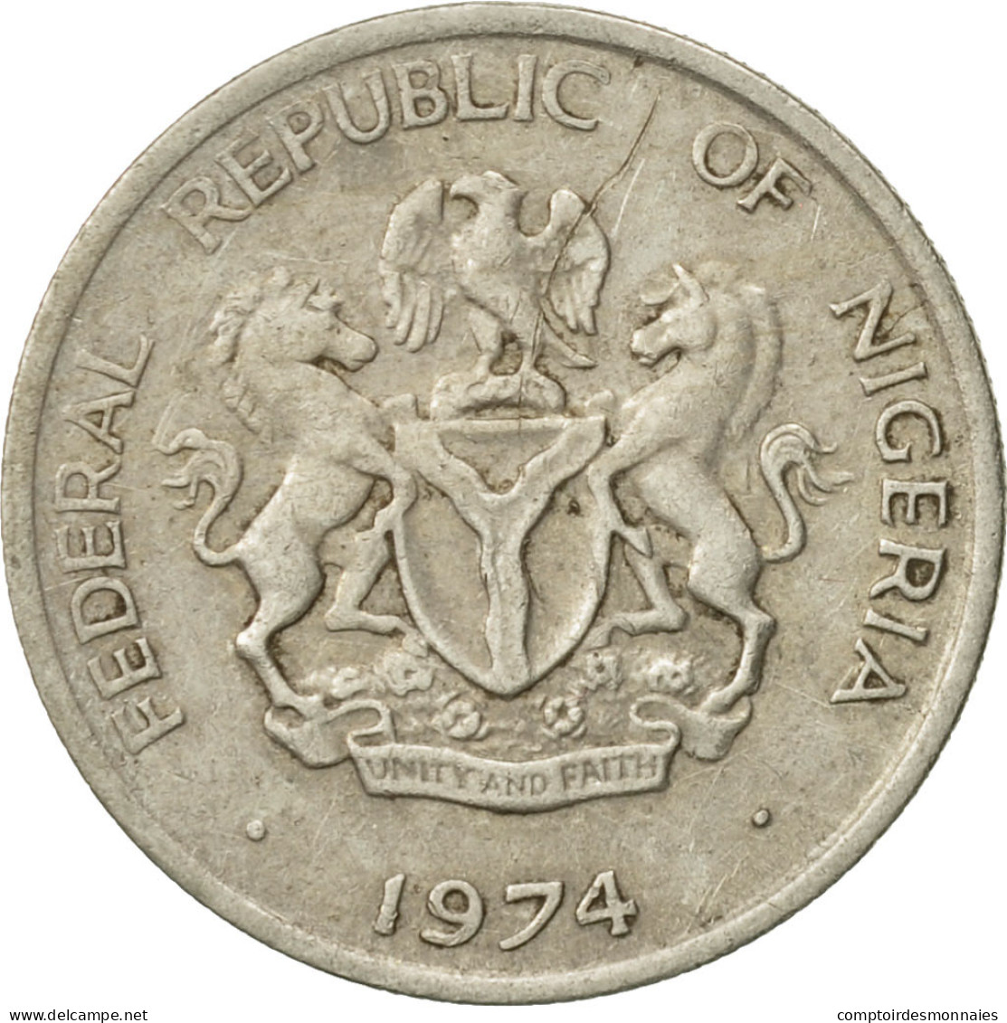 Monnaie, Nigéria, Elizabeth II, 5 Kobo, 1974, TTB, Copper-nickel, KM:9.1 - Nigeria