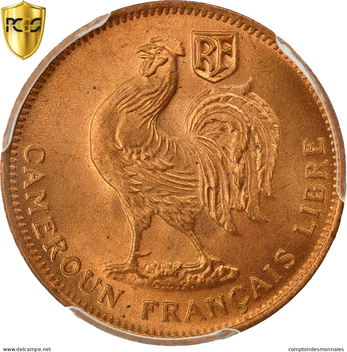 Cameroun, 50 Centimes, 1943, Pretoria, PCGS, MS66RD, FDC, Bronze, KM:6, Gradée - Cameroun