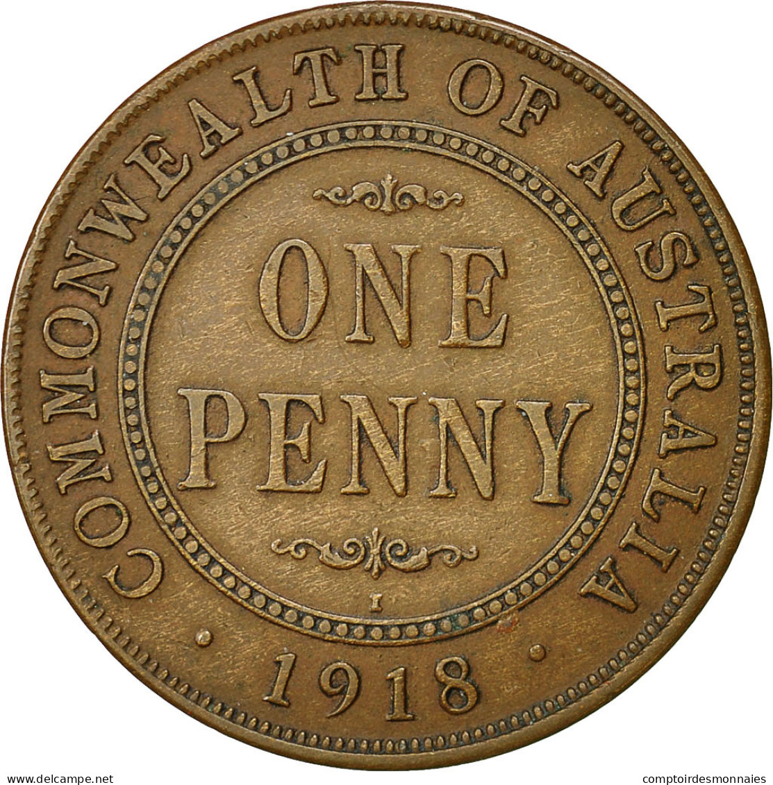 Monnaie, Australie, George V, Penny, 1918, Calcutta, TTB+, Bronze, KM:23 - Penny