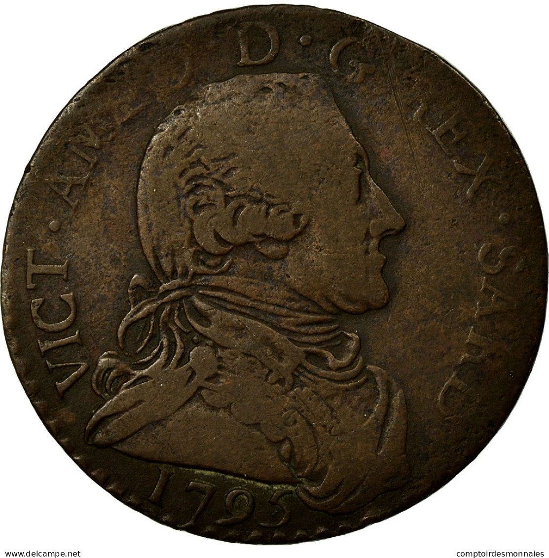 Monnaie, États Italiens, SARDINIA, Vittorio Amedeo III, 5 Soldi, 1795, Torino - Italian Piedmont-Sardinia-Savoie