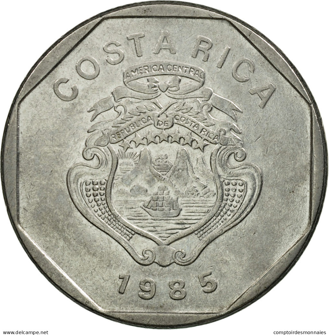 Monnaie, Costa Rica, 10 Colones, 1985, TB+, Stainless Steel, KM:215.2 - Costa Rica
