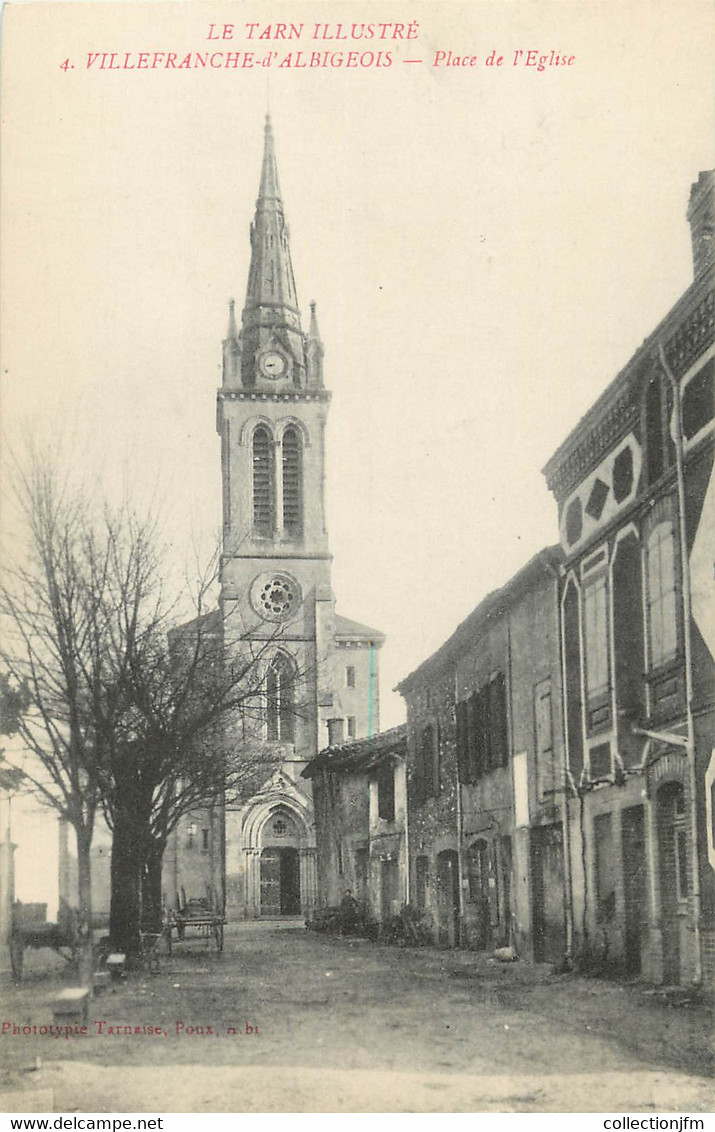 / CPA FRANCE 81 "Villefranche D'Albigeois, Place De L'église" / Le Tarn Illustré - Villefranche D'Albigeois