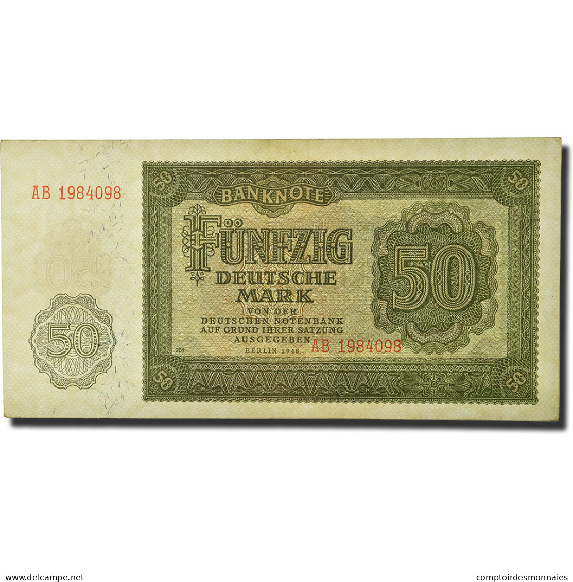Billet, République Démocratique Allemande, 50 Deutsche Mark, 1948, KM:14b, TTB - 50 Deutsche Mark