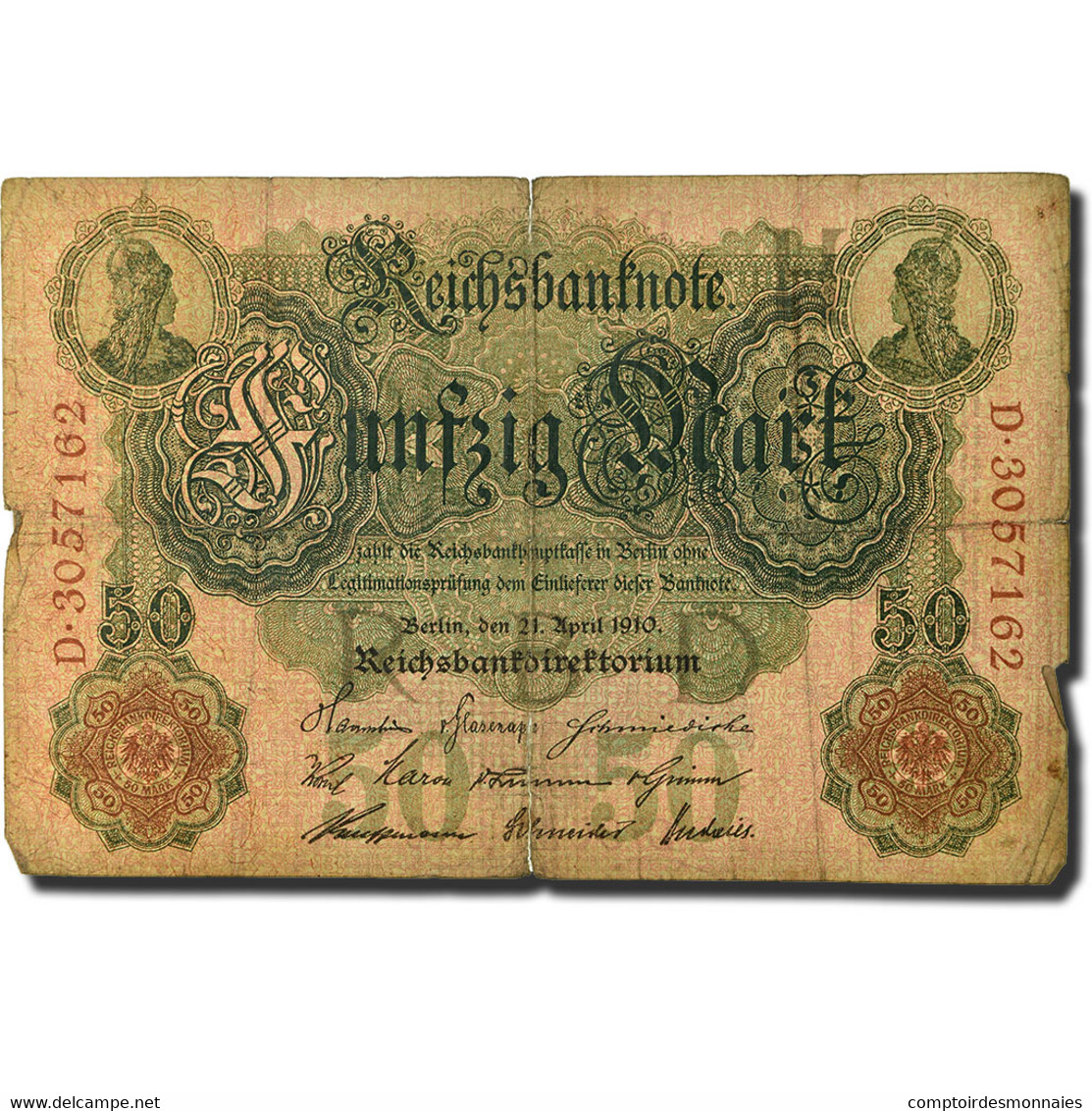 Billet, Allemagne, 50 Mark, 1910, 1910-04-21, KM:41, B+ - 50 Mark