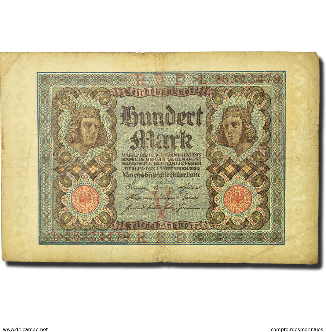 Billet, Allemagne, 100 Mark, 1920, 1920-11-01, KM:69b, TB+ - 100 Mark