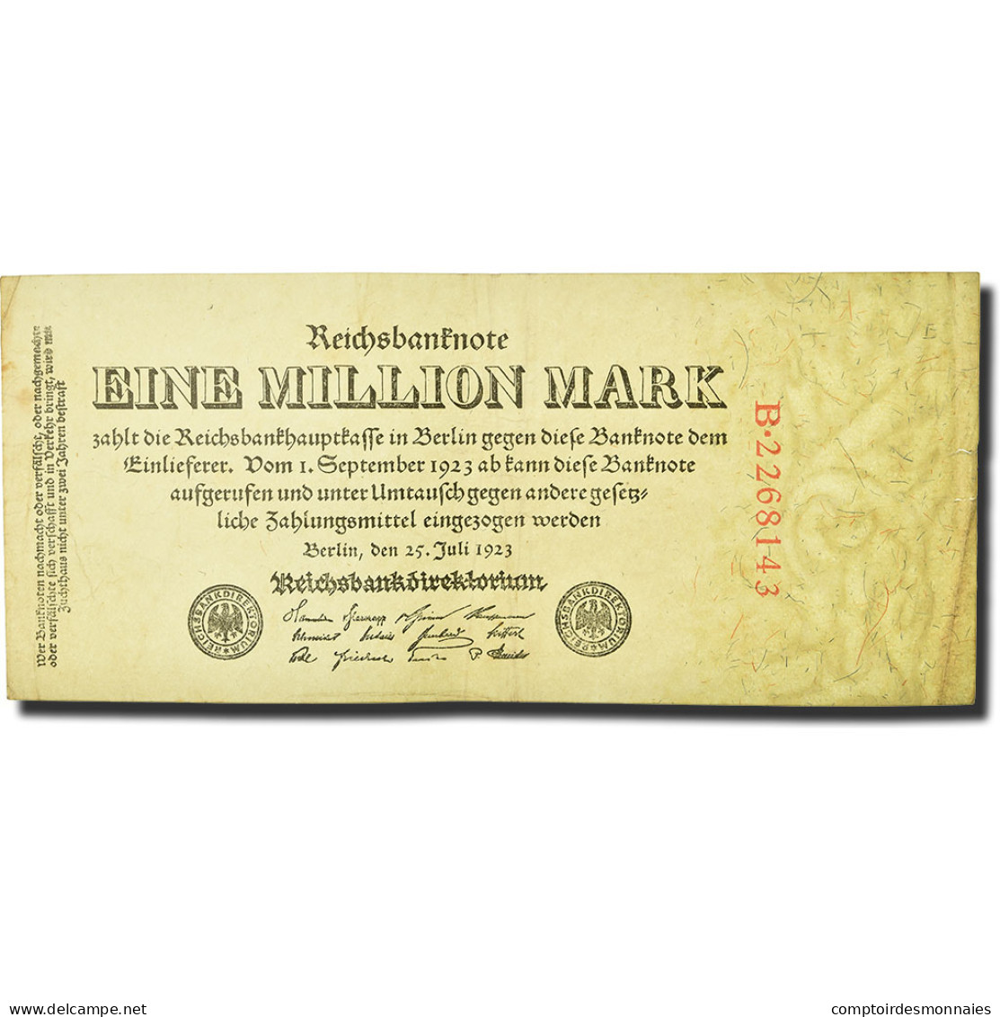 Billet, Allemagne, 1 Million Mark, 1923, 1923-07-25, KM:94, TB - 1 Mio. Mark