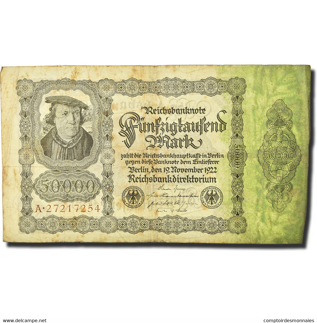 Billet, Allemagne, 50,000 Mark, 1922, 1922-11-19, KM:79, B - 50.000 Mark